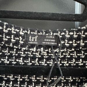 Zara Black & White Tweed Jacket - TRF Collection
